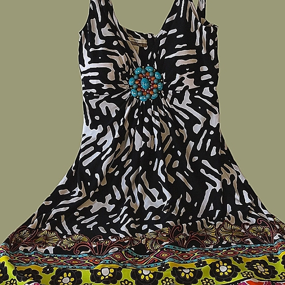 Muse multicolored sleeveless dress, Size 0 - Picture 1 of 15